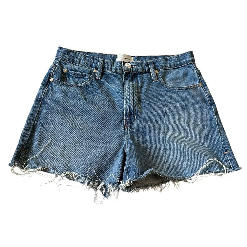 FRAME The Vintage Relaxed Short High Rise Frayed Hem Libra Wash Women's Size 27‎